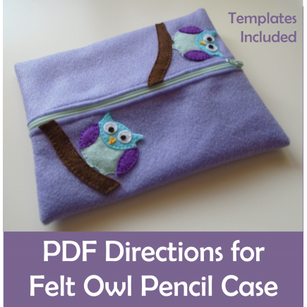 Owl Pencil Case Felt Sewing Craft activity